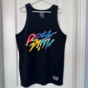 Rock Smith Neon Rainbow Logo Tank Top Men's Large Black Streetwear